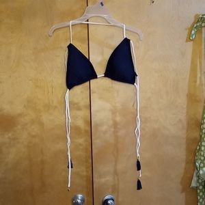 J Crew triangle top bikini size M navy NWT